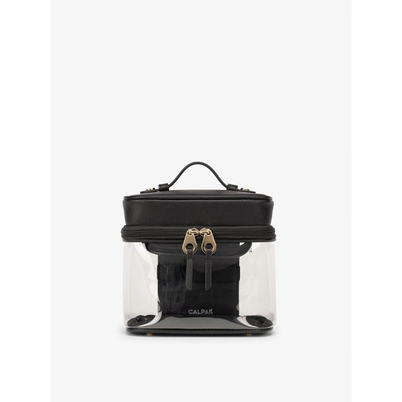 Clear Train Case with Top Compartment