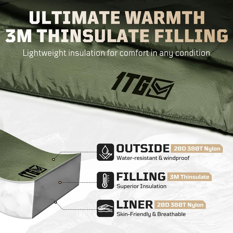 1TG Outdoor Waterproof Puffy Camping Blanket - Multifunctional Lightweight for Shawls, Quilts, Mat, Mattress, Sleeping Bag & Sleeping Bag Packable