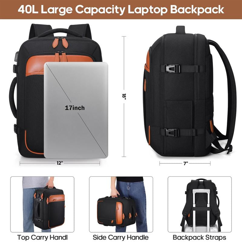 42L Travel Laptop Backpack with 4 Packing Cubes