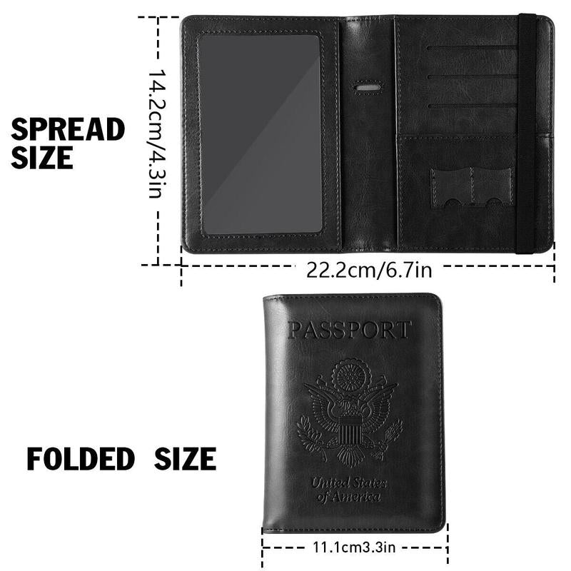 Slim Leather Travel Passport Wallet Holder with RFID Blocking Passport Holder