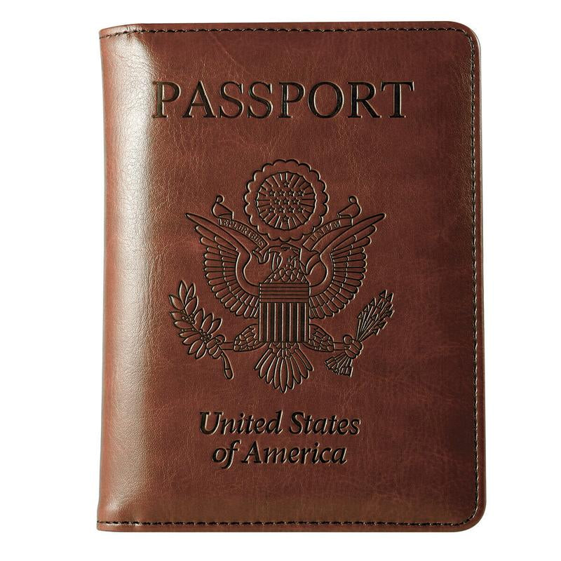 Slim Leather Travel Passport Wallet Holder with RFID Blocking Passport Holder