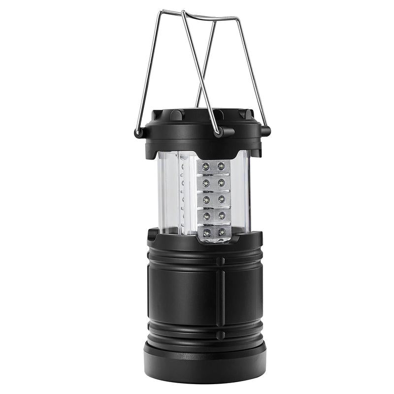 VEVOR LED Camping Lanterns, 4 Pack, Magnetic Base, Battery Powered Lights, Lightweight Hanging Collapsible Lights, Ideal for Outdoor Camping Hiking, Emergency Survival Lights for Hurricane, Black