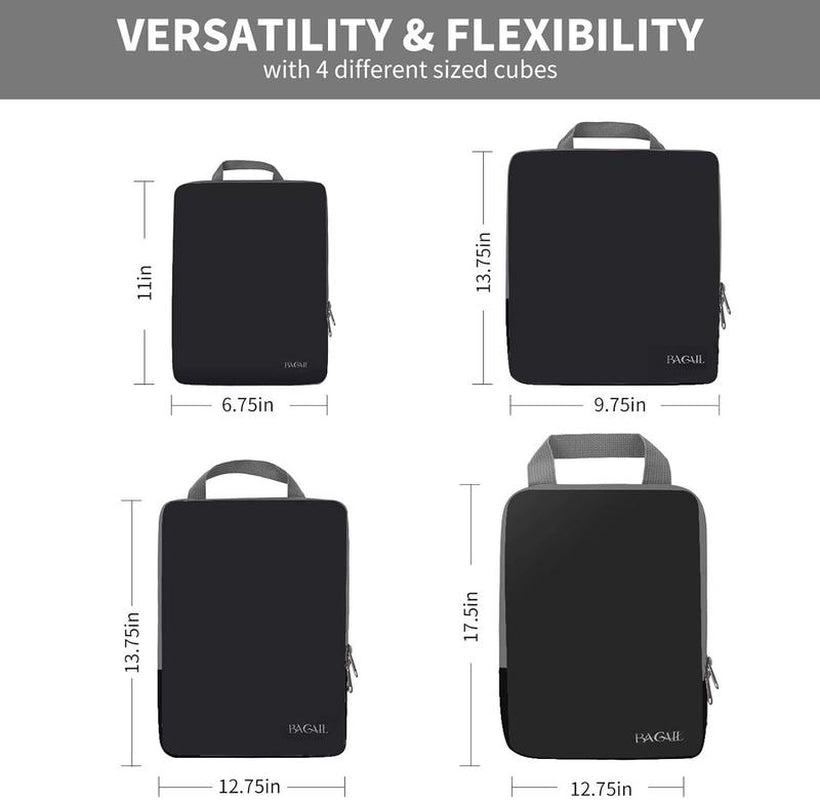 BAGAIL 4 Set/6 Set/8 Set Compression Packing Cubes