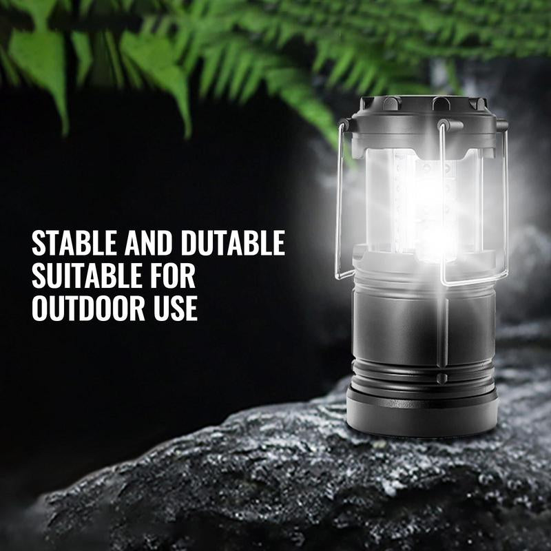 VEVOR LED Camping Lanterns, 4 Pack, Magnetic Base, Battery Powered Lights, Lightweight Hanging Collapsible Lights, Ideal for Outdoor Camping Hiking, Emergency Survival Lights for Hurricane, Black