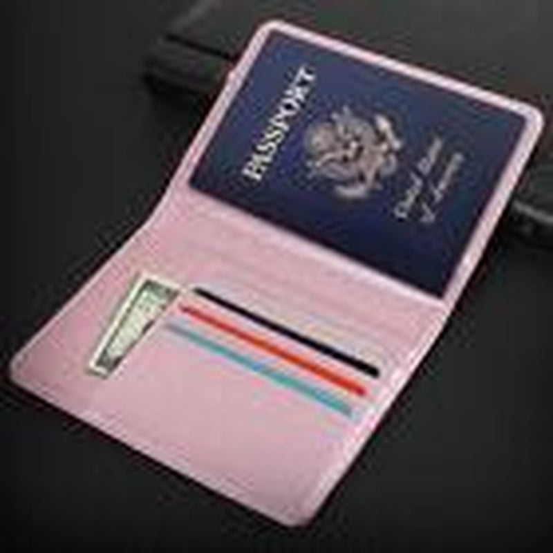 Slim Leather Travel Passport Wallet Holder with RFID Blocking Passport Holder