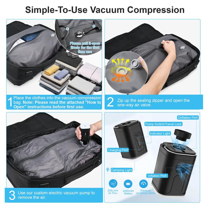 Vacuum Backpack Travel -  Vacuum Compression Bag with Air Pump