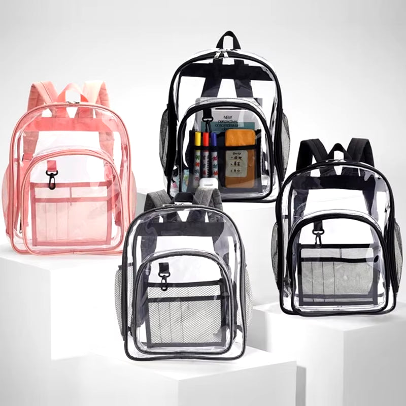 Backpack Waterproof Transparent School Bag Girl Large Capacity Backpack Solid Clear Backpack Men Fashion Transparent Plastic Bag