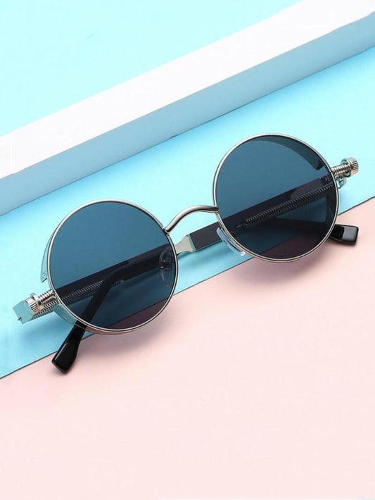 1 Pair Simple Sunglasses for Everyday Use, Summer round Frame Fashion Sunglasses, Travel Accessories