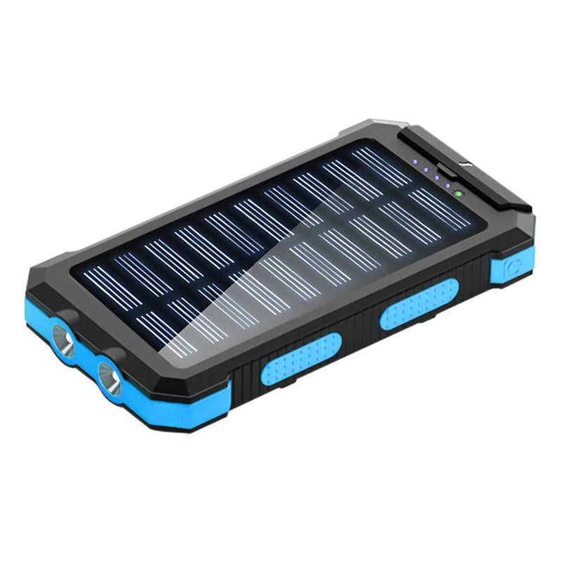 Winsway Solar Camping 10000Mah Power Bank 4 Ports Mountaineering Clip Compass and 2.4W LED Flashlight Power Usb Chargers