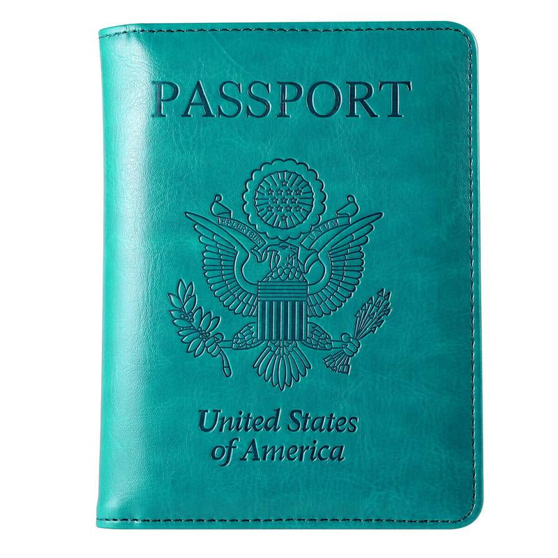 Slim Leather Travel Passport Wallet Holder with RFID Blocking Passport Holder