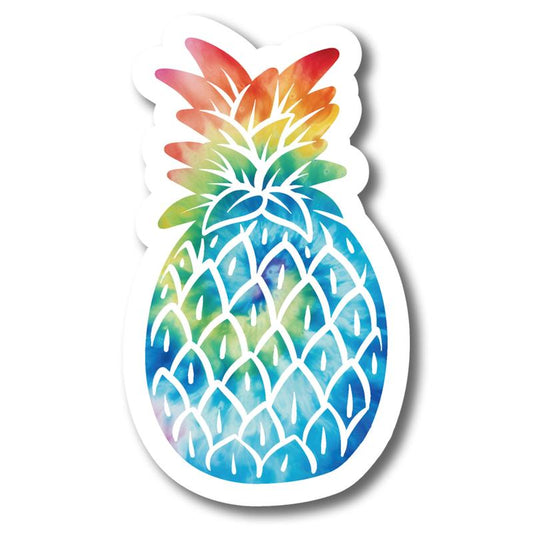 Magnet Me up Tie Dye Pineapple Magnet Decal, Upside down Pineapple, 6X4 Inch, Funny Cute Joke Gag Gift, Automotive Magnet for Car, Truck, SUV, Cruise Ship Door, Tropical Summer Vibes, Crafted in USA